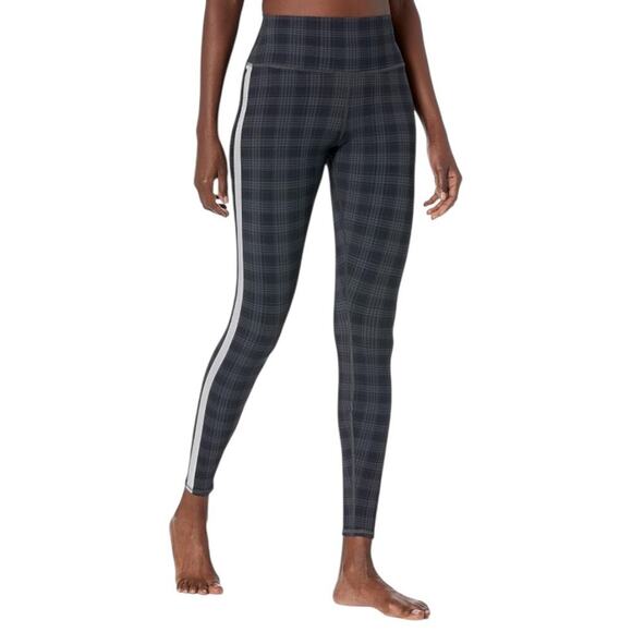 Alo Yoga Black/Grey Occasion High-Waist Checkered Airbrush Reflective Leggings - Picture 10 of 10